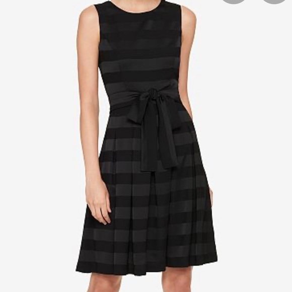 Tommy Hilfiger Satin Striped Fit and Flare Dress 2 - Picture 4 of 5